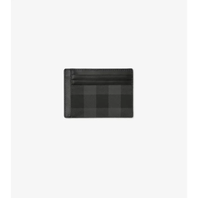 Portatarjetas con clip para billetes a cuadros