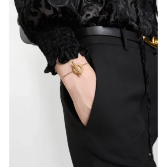 Pulsera con barra en T y granulado a cuadros 