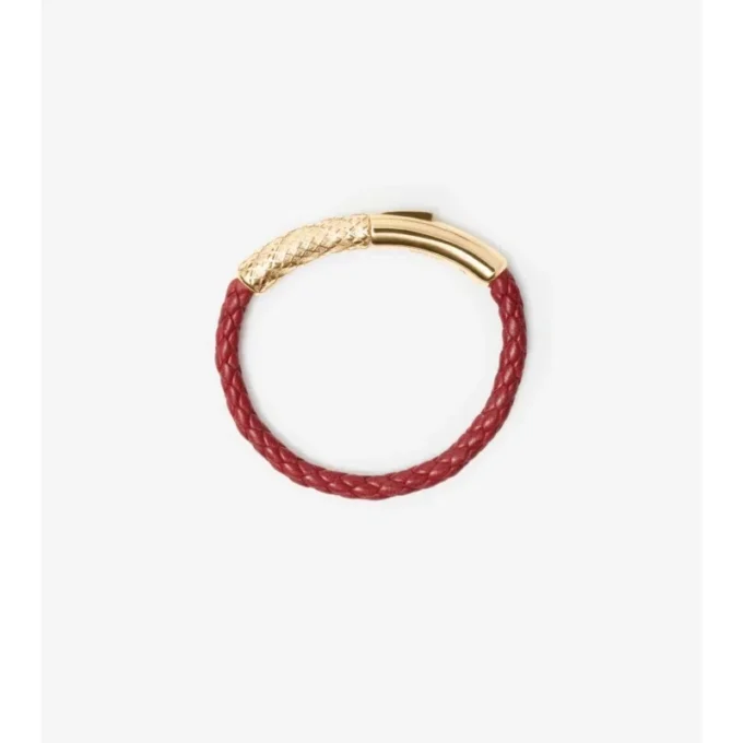 Pulsera de cuero con diseño de cuadros
