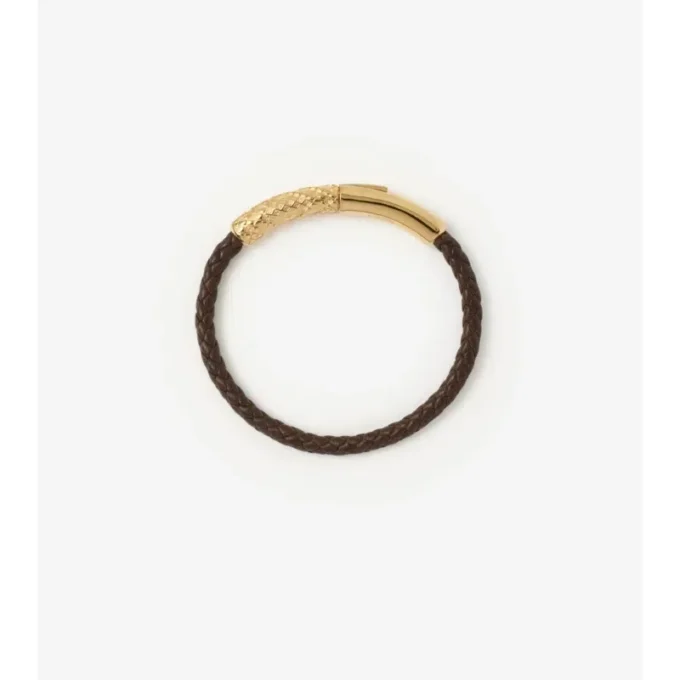 Pulsera de cuero con diseño de cuadros
