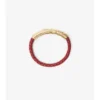 Pulsera de cuero con diseño de cuadros