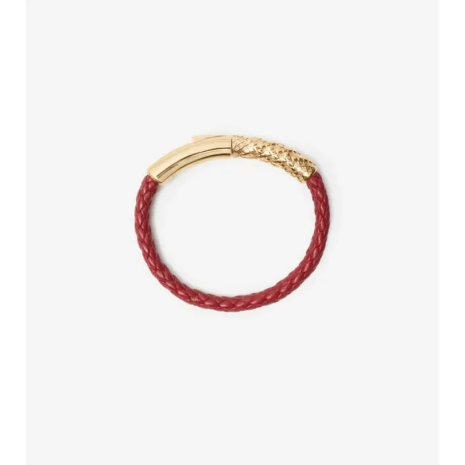 Pulsera de cuero con diseño de cuadros