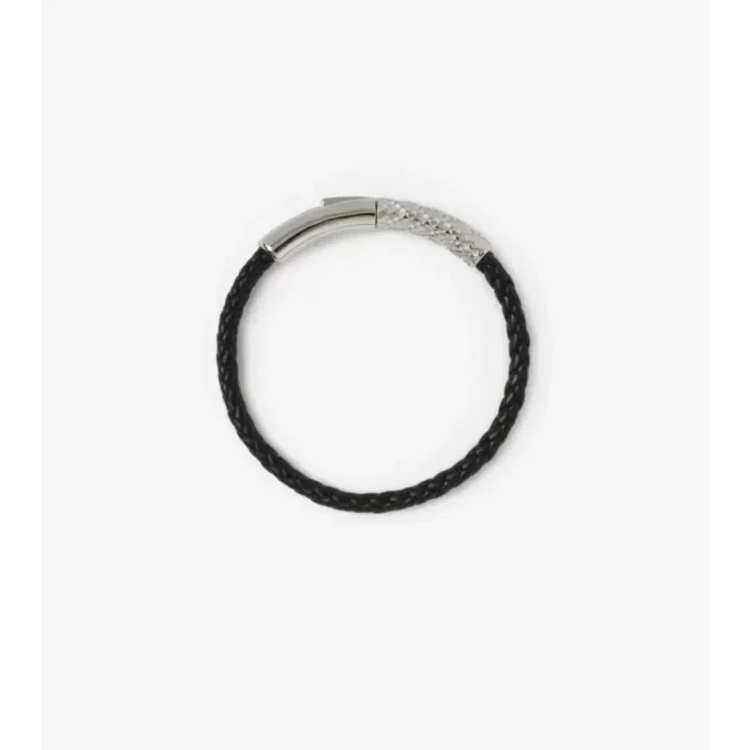 Pulsera de cuero con diseño de cuadros