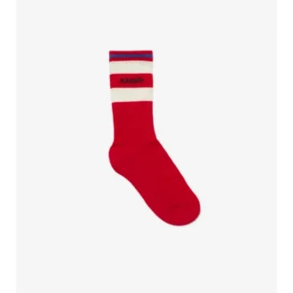 Set de dos pares de calcetines de mezcla de algodón con rayas y logotipo