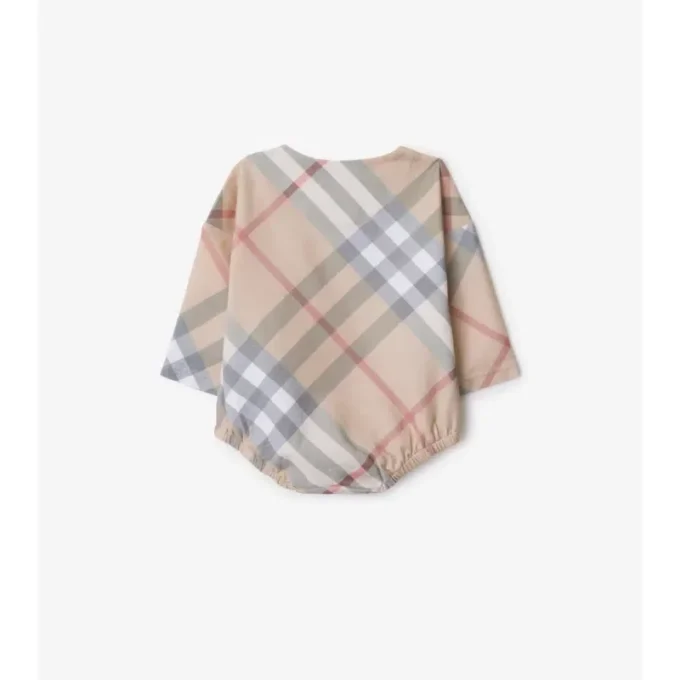 Set de regalo de bebé de dos piezas de algodón con estampado de cuadros