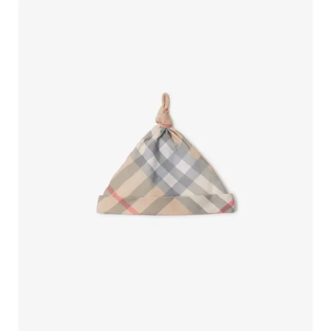 Set de regalo de bebé de dos piezas de algodón con estampado de cuadros