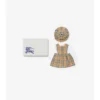 Set de regalo para bebé de tres piezas de algodón con estampado de cuadros