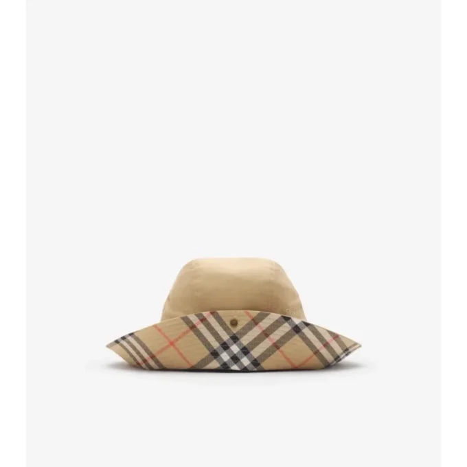Sombrero de gabardina con ala a cuadros