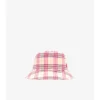 Sombrero de pescador de algodón a cuadros