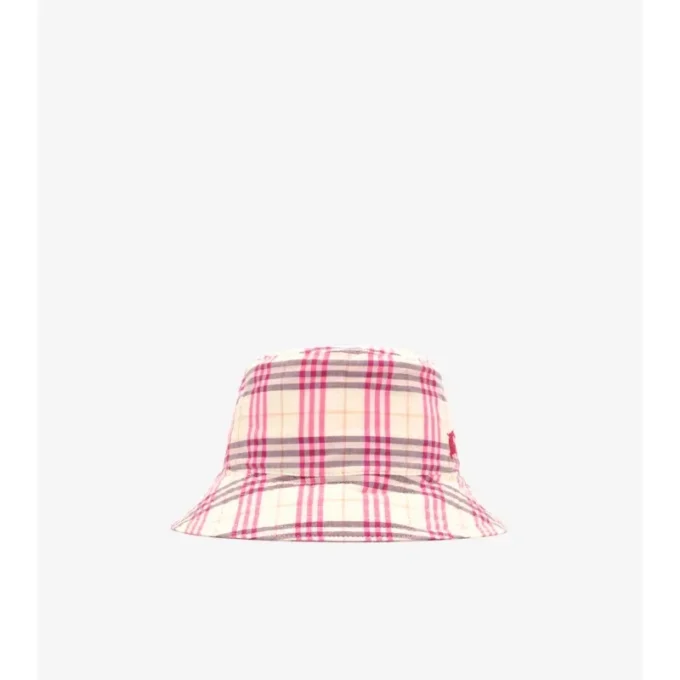 Sombrero de pescador de algodón a cuadros