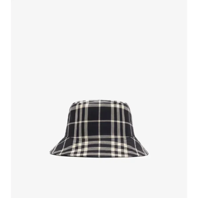 Sombrero de pescador de algodón con estampado de cuadros
