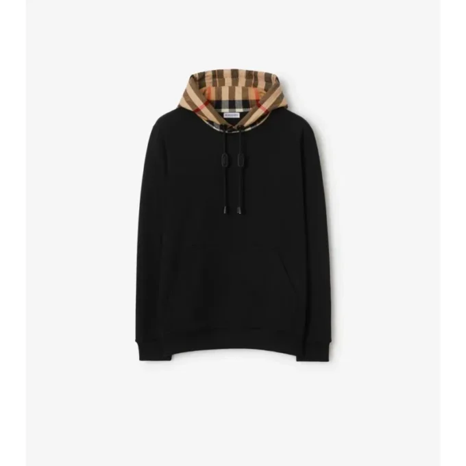 Sudadera con capucha de algodón a cuadros