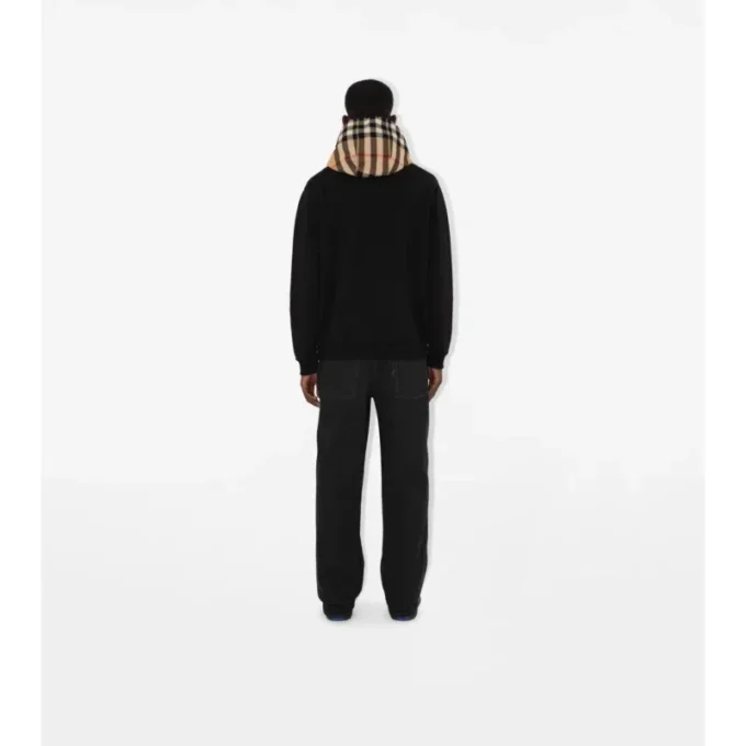 Sudadera con capucha de algodón a cuadros