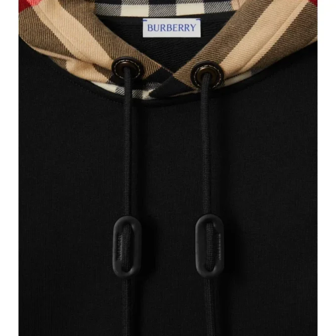 Sudadera con capucha de algodón a cuadros