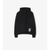 Sudadera con capucha de algodón con etiqueta de cuadros