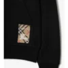 Sudadera con capucha de algodón con etiqueta de cuadros