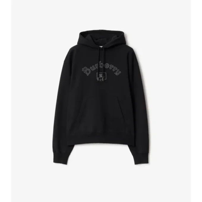 Sudadera con capucha de algodón con logotipo gótico