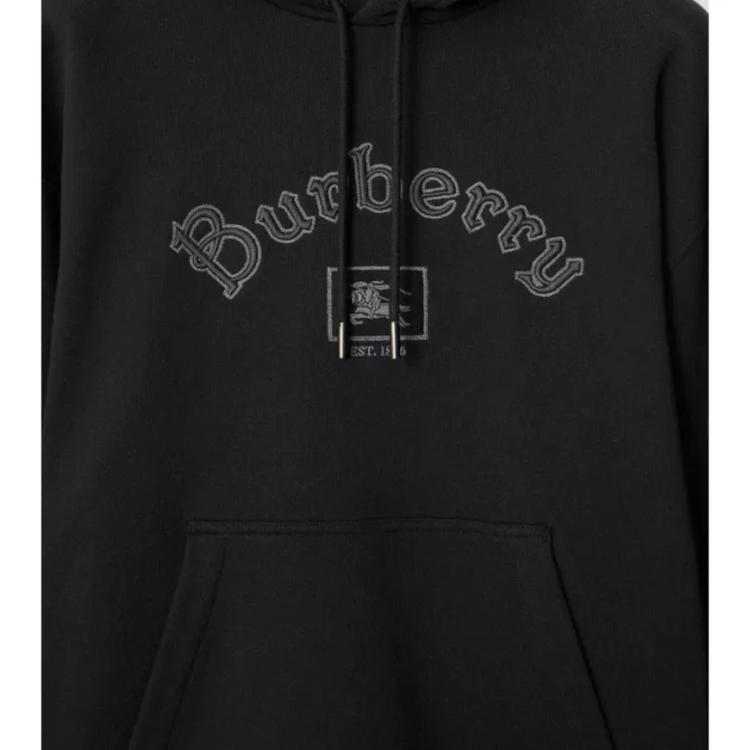 Sudadera con capucha de algodón con logotipo gótico