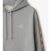 Sudadera con capucha de algodón con ribete a cuadros