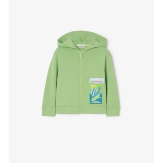 Sudadera con capucha y cremallera de algodón