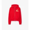 Sudadera con capucha y cremallera de algodón