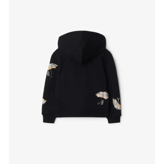 Sudadera con capucha y cremallera de algodón con el logotipo del paraguas