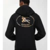 Sudadera con capucha y cremallera de algodón con estampado de caballero a cuadros