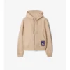Sudadera con capucha y cremallera de algodón con estampado de cuadros