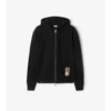Sudadera con capucha y cremallera de algodón con estampado de cuadros