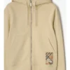 Sudadera con capucha y cremallera de algodón con estampado de cuadros