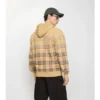 Sudadera con capucha y cremallera de algodón con estampado de cuadros degradado