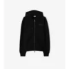 Sudadera con capucha y cremallera de algodón con logotipo cursivo a cuadros