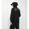 Sudadera con capucha y cremallera de algodón con logotipo cursivo a cuadros