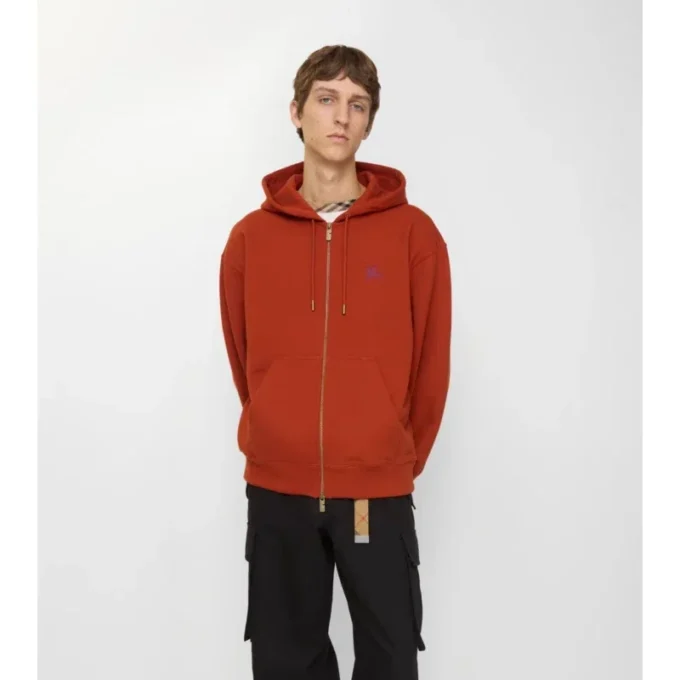Sudadera con capucha y cremallera de algodón con logotipo gótico