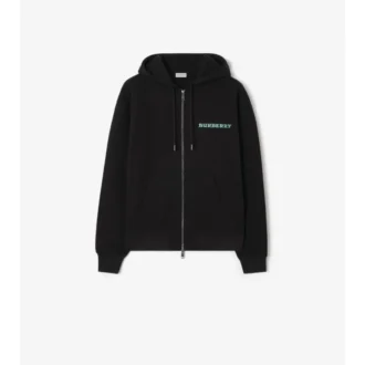 Sudadera con capucha y cremallera de algodón con logotipo Heritage