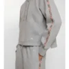 Sudadera con capucha y cremallera de algodón con ribetes de cuadros