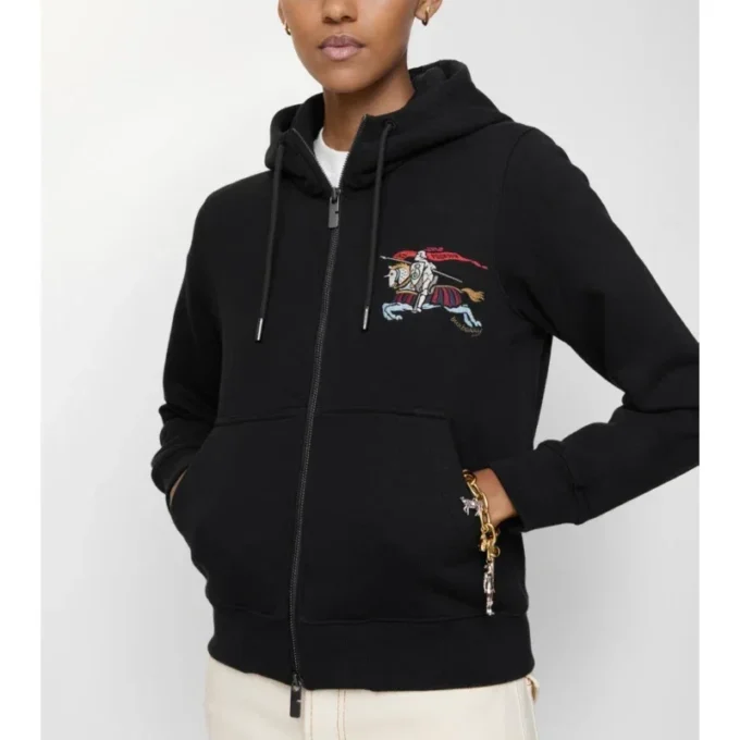 Sudadera con capucha y cremallera de algodón EKD