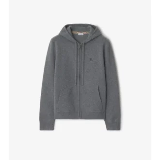Sudadera con capucha y cremallera de mezcla de cachemira