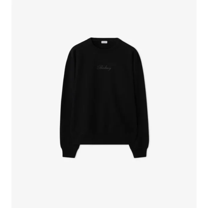 Sudadera de algodón con logotipo en cursiva