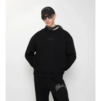 Sudadera de algodón con logotipo en cursiva