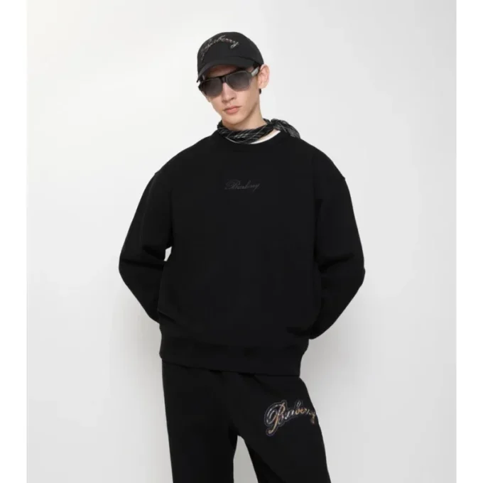 Sudadera de algodón con logotipo en cursiva