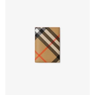 Tarjetero plegable con estampado de cuadros