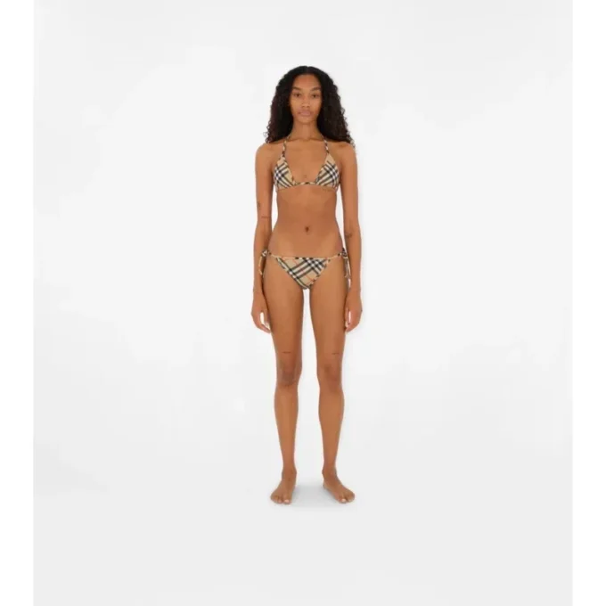 Top de bikini a cuadros
