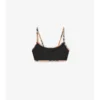 Top de bikini con ribete a cuadros