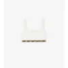 Top de bikini con ribete a cuadros