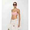 Top de bikini con ribete a cuadros