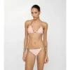 Top de bikini con ribete a cuadros