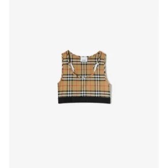 Top tipo sujetador con estampado de cuadros