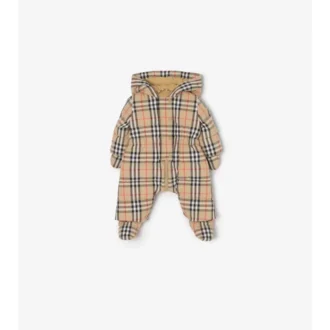 Traje acolchado con estampado de cuadros