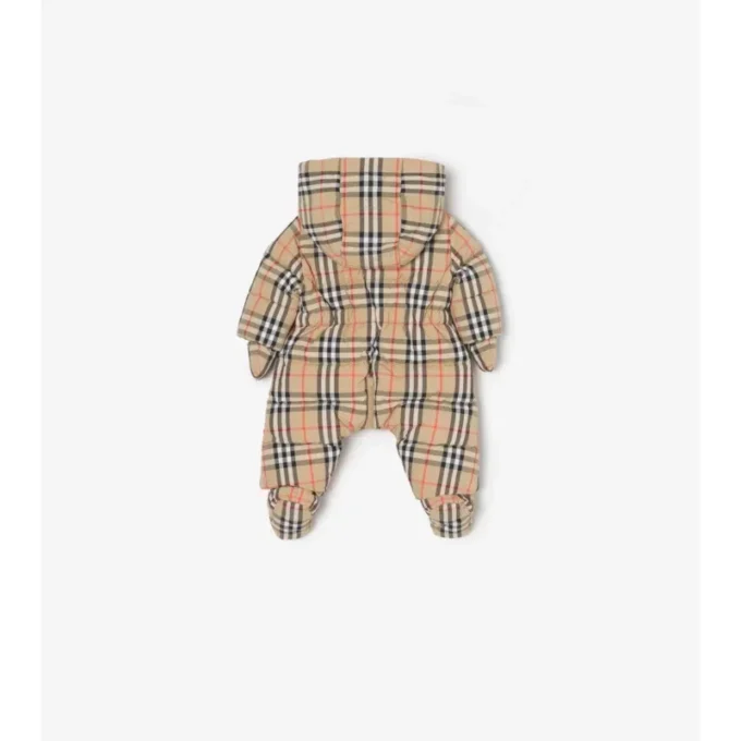 Traje acolchado con estampado de cuadros